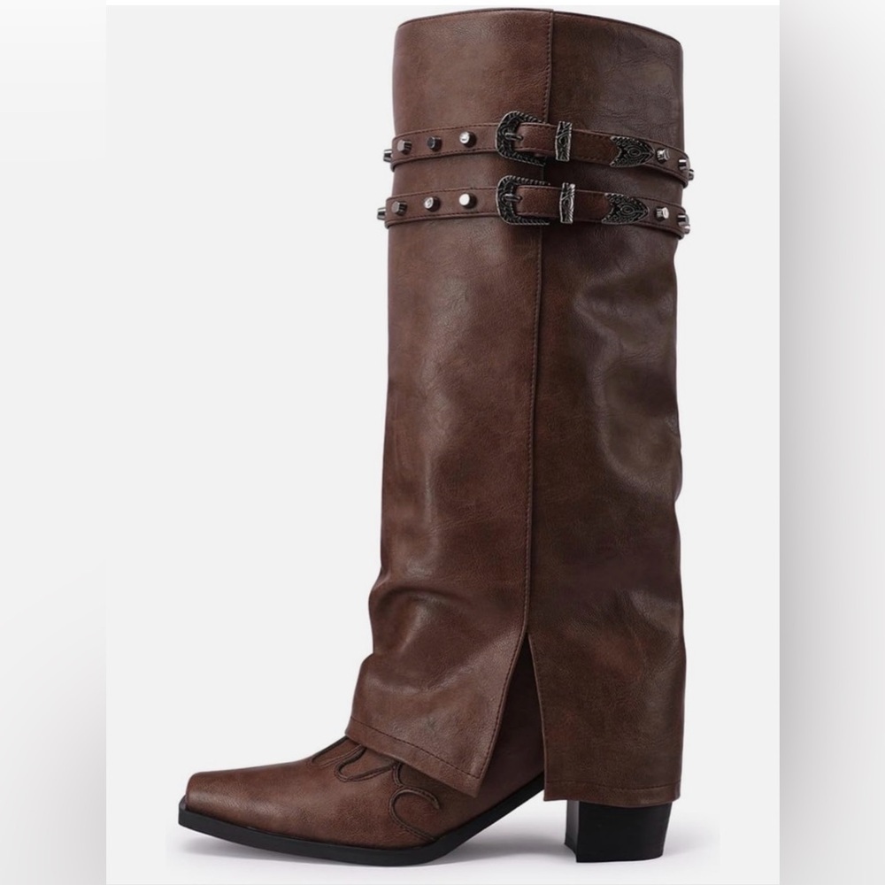 Brown Over the Knee Boots - Picture 3 of 6